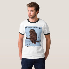 Maj skogen är med dig!  gallerförsedd ugglaversion tee