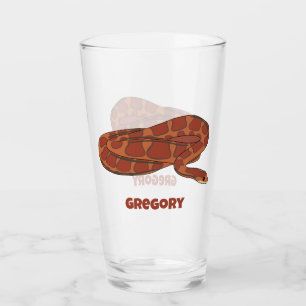 Maj Snake Orange Red Realistic Personlig Glaskopp