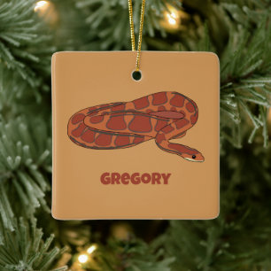 Maj Snake Orange Red Realistic Personlig Julgransprydnad Keramik
