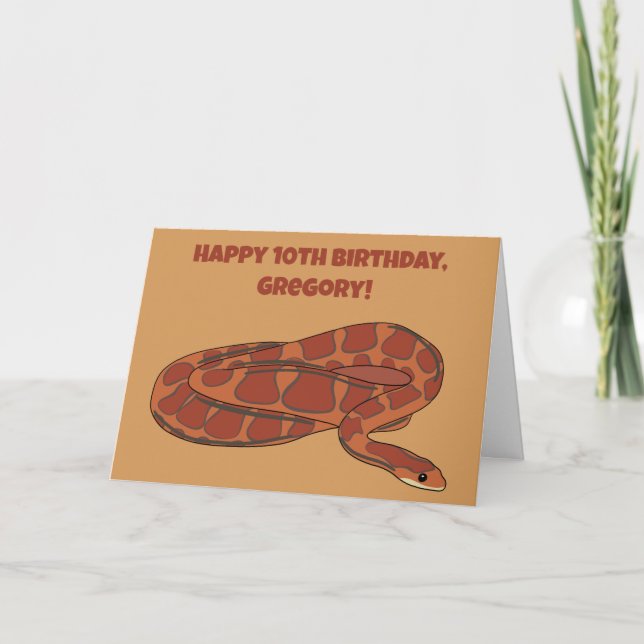Maj Snake Orange Red Realistic Personlig Kort (Framsida)