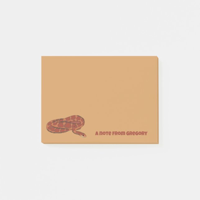 Maj Snake Orange Red Realistic Personlig Post-it Block (Framsida)