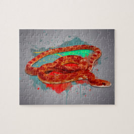 Maj Snake Watercolor Rainbow Färg Jigszons Puzzon Pussel