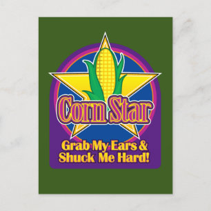 Maj Star Blue Lila BG Grönt Vykort