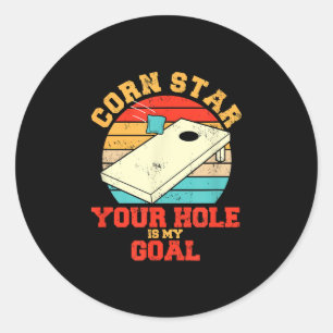 Maj Star Hål är mitt fina kornhål Runt Klistermärke