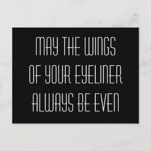 Maj vingar av din eyeliner är alltid jämn vykort