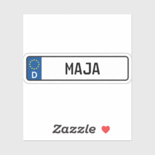 Maja German Car License Plate Klistermärken