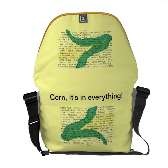 MajAllergens på ditt hänger lös. (yttre diagram Messenger Bag (Öppen Baksida)