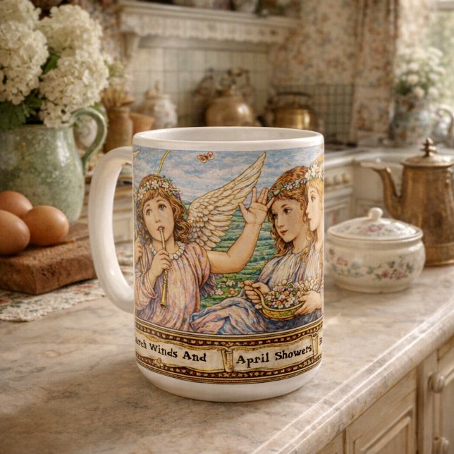 Majblommor änglar kaffemugg (Skapare uppladdad)