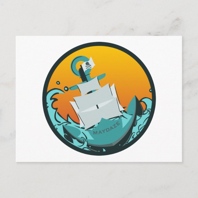 majdaze sjunkande frakt vykort (Framsida)