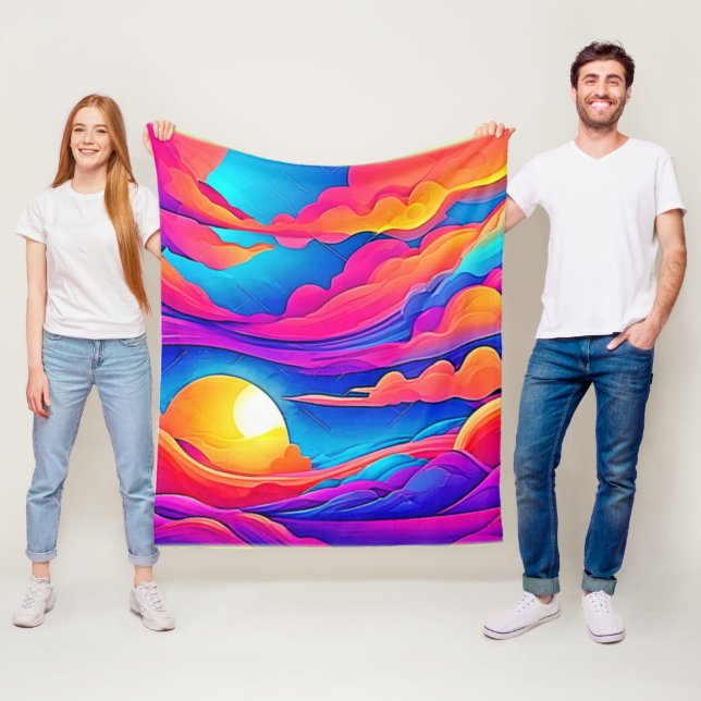 Majestät A Sunset Fleecefilt (På plats)