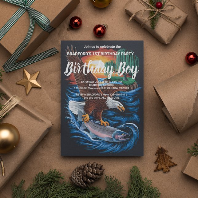 Majestät i Flykt: Örn svävar över fisk Vykort (Skapare uppladdad)