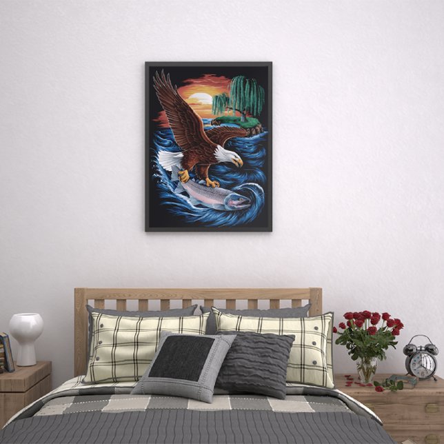 Majestät under flygning: Eagle Soaring over Fish Poster (Skapare uppladdad)