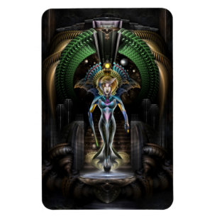 Majestätet Trilia Fractal Fantasy Porträtt Magnet