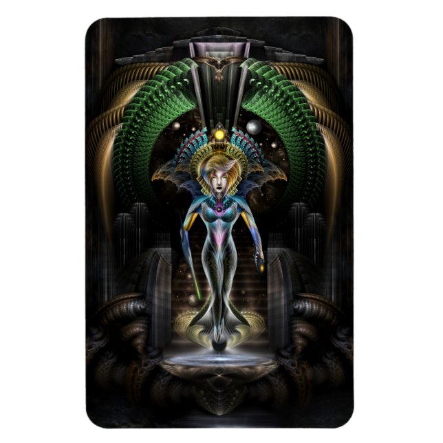 Majestätet Trilia Fractal Fantasy Porträtt Magnet (Vertikal)