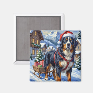 Majestätig Bernese Mountain Dog Alpin jul Magnet