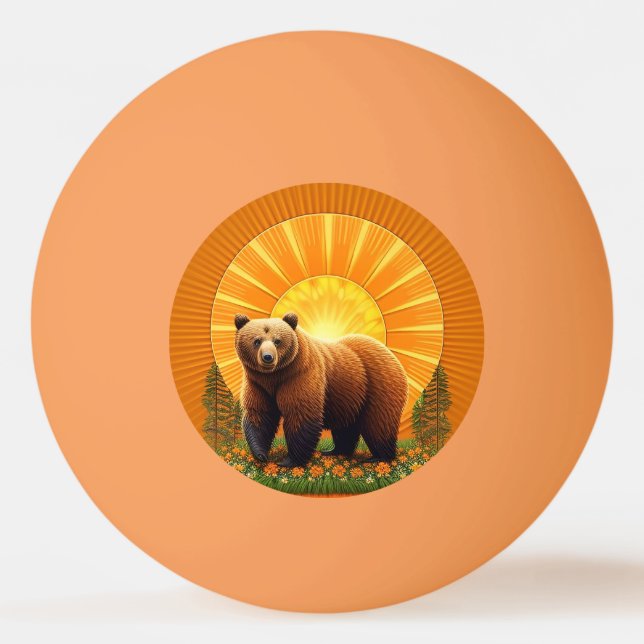 Majestätig Brunbjörn  Pingisboll (Framsidan)