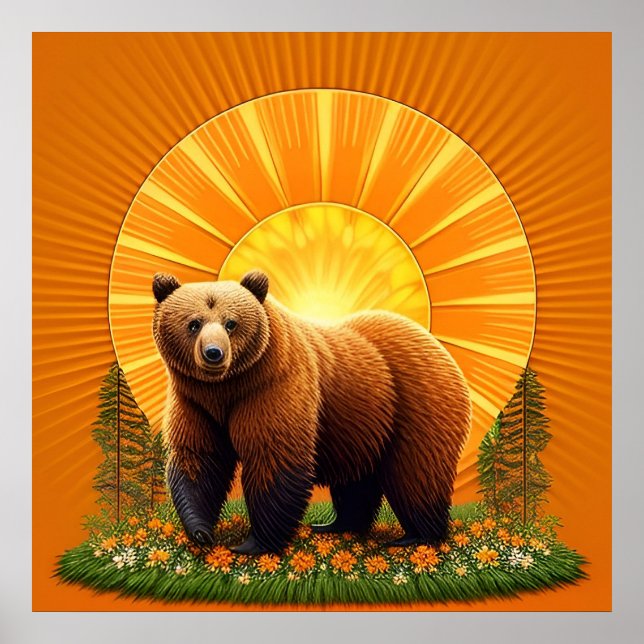 Majestätig Brunbjörn  Poster (Framsidan)