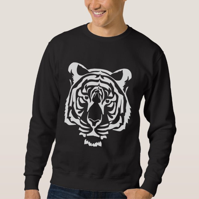 Majestätischer Tiger Lång Ärmad Tröja (Framsida)