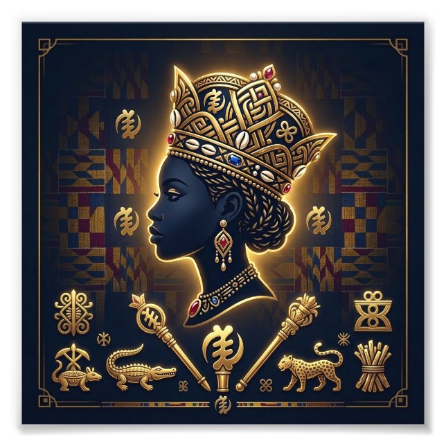 Majestätisk afrikansk drottningporträtt fototryck (Framsidan)