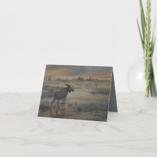 Majestätisk älg 4" x 5,6" tack kort