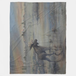 Majestätisk älg fleecefilt