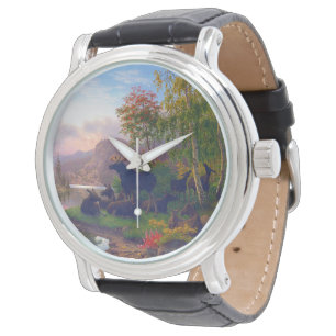 Majestätisk älg i ett svenskt höstlandskap armbandsur
