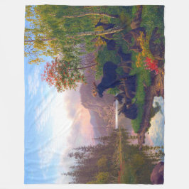 Majestätisk älg i ett svenskt höstlandskap fleecefilt