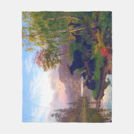 Majestätisk älg i ett svenskt höstlandskap  fleecefilt