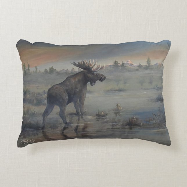 Majestätisk Älg Prydnadskudde (Framsidan)