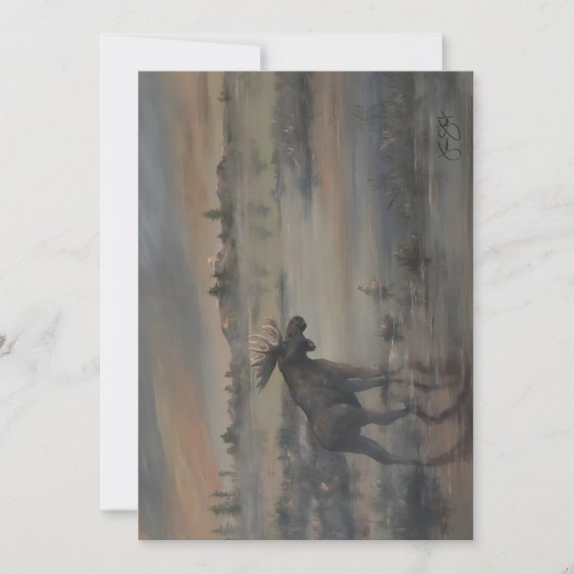 Majestätisk Älg Tack Kort (Framsida)