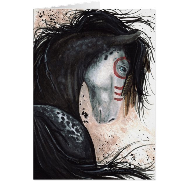 Majestätisk Appalossa häst vid det BiHrLe kortet Hälsningskort (Framsidan)