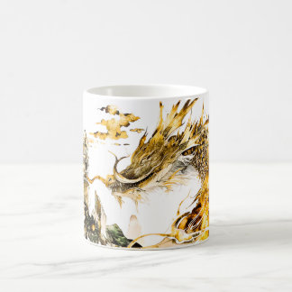 Majestätisk asiatisk mytologi Draktempel Fantasi Kaffemugg