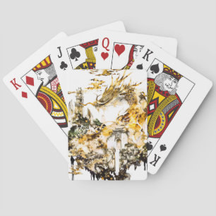 Majestätisk asiatisk mytologi Draktempel Fantasy  Casinokort