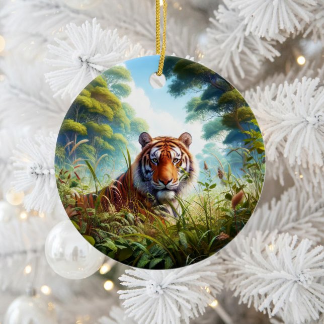 Majestätisk Bengaltigrar-souvenir Julgransprydnad Keramik (Skapare uppladdad)