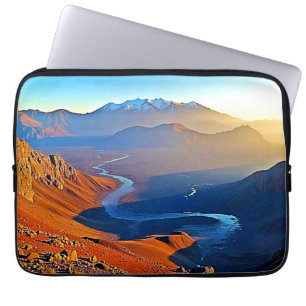 Majestätisk Bergsdal Flödesdesign Laptop Fodral