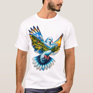 Majestätisk Bergsfågel Natur Landskap T Shirt