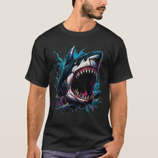 Majestätisk blå haj hav vilda djur konst t shirt