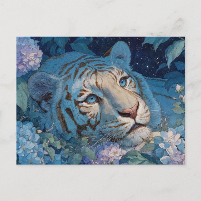 Majestätisk Blå Tiger i Hortensiagården Vykort (Framsida)