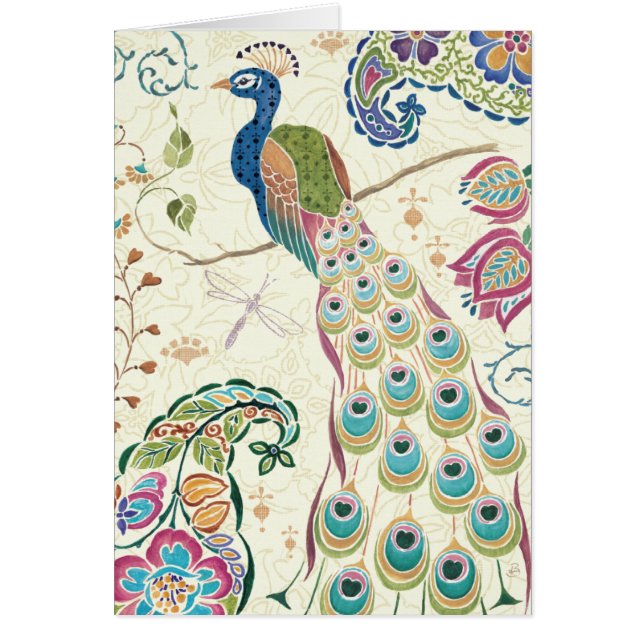 Majestätisk blåttpåfågel hälsningskort (Framsidan)