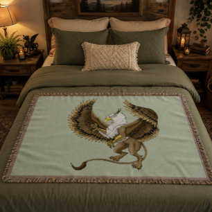 Majestätisk Brun Fantasy Griffin Mytisk Gryphon Filt