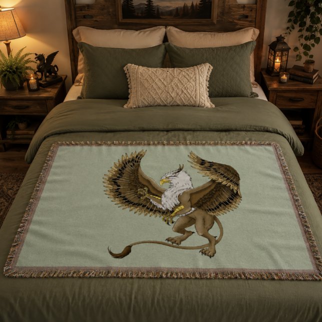 Majestätisk Brun Fantasy Griffin Mytisk Gryphon Filt (Skapare uppladdad)