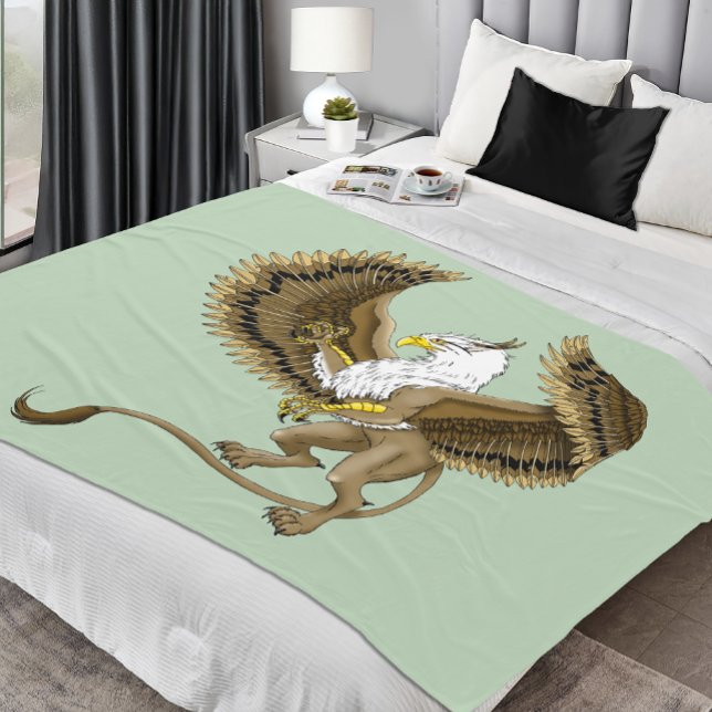 Majestätisk Brun Fantasy Griffin Mytisk Gryphon Fleecefilt (Skapare uppladdad)