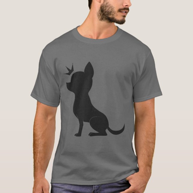 Majestätisk Chihuahua-krona, rolig hundägare T Shirt (Framsida)