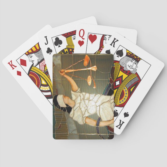 Majestätisk damrättvisa i målat glassdesign spel kort (Baksidan)