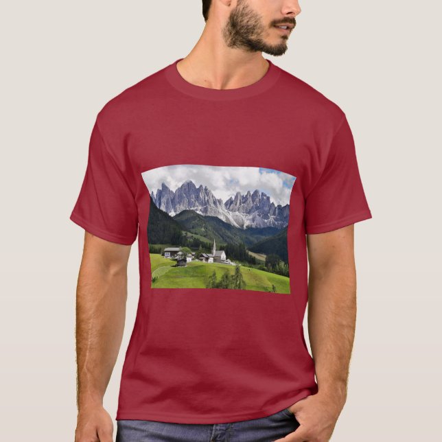 Majestätisk Dolomiter Bergstee T Shirt (Framsida)
