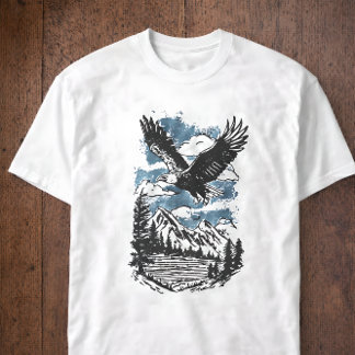 Majestätisk Eagle Mountain Lake Natur Vilda Djur T Shirt