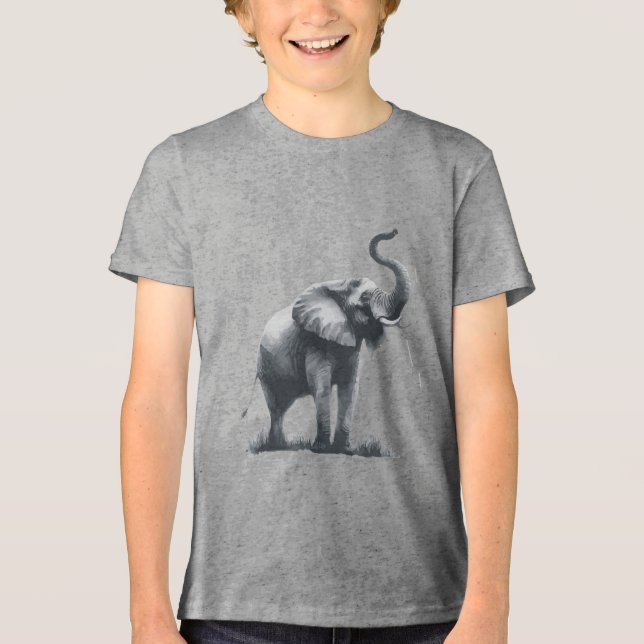Majestätisk elefant med lyft snabel t shirt (Framsida)