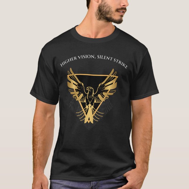 Majestätisk Falkvision - "Högre Perspektiv" Geom T Shirt (Framsida)