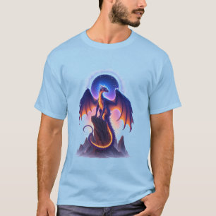 Majestätisk fantasidrake på berg t shirt