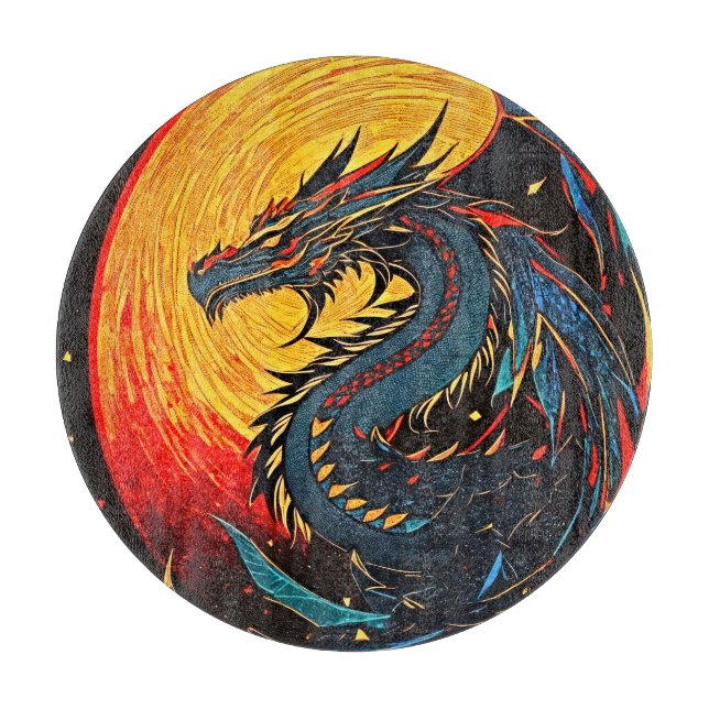 Majestätisk Fantasy Drakglas Skärbräda (Framsidan)